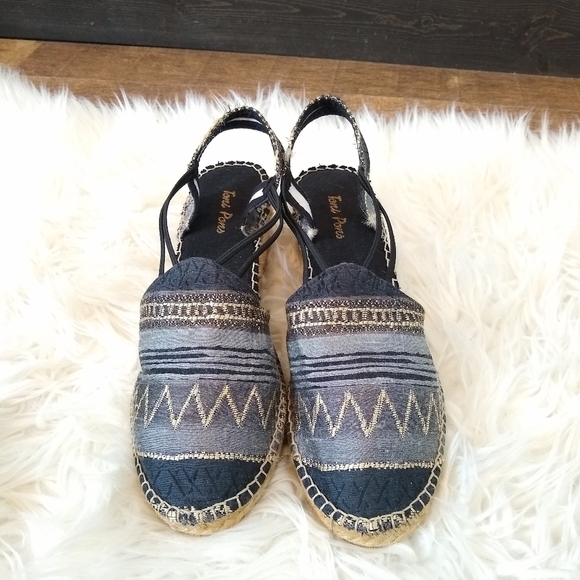 🆕 TONI PONS Boho Espadrille Wedge Pattern wedges Anthropologie Anthro - Picture 3 of 12